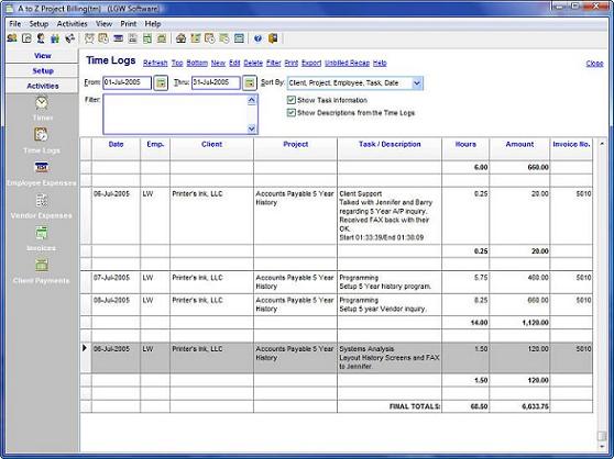 Time Logs Dashboard